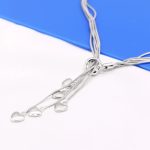 گردنبند قلب چند زنجیر آبکاری نقره