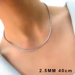 گردنبند تنیسی جواهری آبکاری رودیوم - Image 4