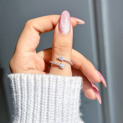 حلقه تیر عشق (cupid arrow) جواهری نقره