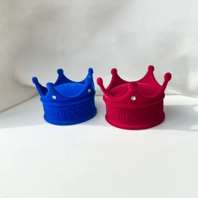 جعبه تاج جواهری جیر آبی/قرمز