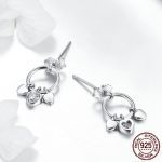 گوشواره آویزدار طرح قلب نقره استرلینگ 925
