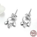 گوشواره آویزدار طرح قلب نقره استرلینگ 925