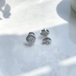 گوشواره تاج میخی جواهری نقره