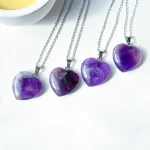 گردنبند قلب آمیتیست استیل