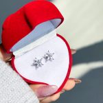 گوشواره گل marquise میخی نقره