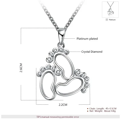 گردنبند رد پا آبکاری رودیوم