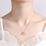 گردنبند صدف استیل طلایی