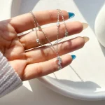 دستبند اسب دریایی قلب جواهری نقره