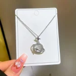 گردنبند زحل جادویی اپال طلایی/نقره ای