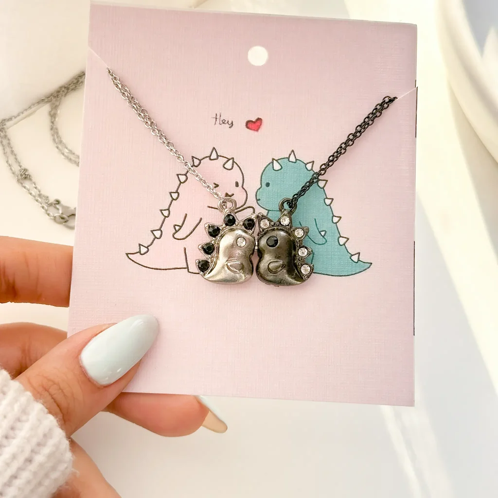 ست گردنبند مگنتی بوسه اژدها کاپلی زوجی استیل آهنربایی