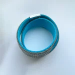 دستبند چرمی فیروزه ای چند لایه آهنربایی