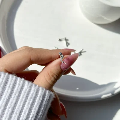 پیرسینگ گوش مار جواهری استیل