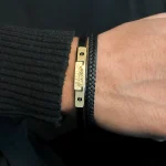 دستبند چرم بافت چند لایه Cartier استیل