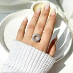 انگشتر red stone جواهری آبکاری رودیوم