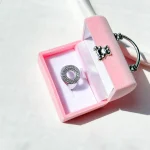 انگشتر red stone جواهری آبکاری رودیوم