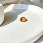 انگشتر عقیق سکه ای جواهری قابل تنظیم