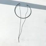 چوکر طوقی آویز بلند نقره ای