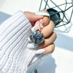 گردنبند قلب تایتانیک جواهری آبکاری رودیوم
