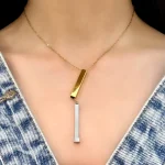 گردنبند مکعب حک مخفی استیل