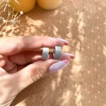 گوشواره حلقه ای جواهری نقره