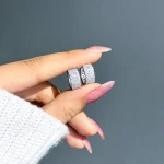 گوشواره حلقه ای جواهری نقره