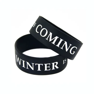 دستبند سیلیکونی winter is coming مشکی