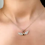 گردنبند انجل آبکاری رودیوم طلایی/ نقره ای