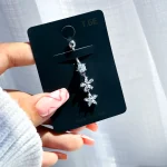 پیرسینگ ناف گل جواهری آبکاری رودیوم پین استیل