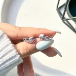 گوشواره بال فرشته مینیمال نقره