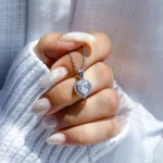 نیم ست قلب جواهری آبکاری رودیوم