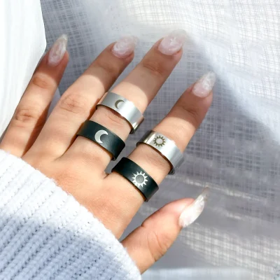 ست انگشتر ماه خورشید کاپلی استیل