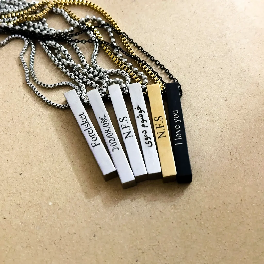 گردنبند مکعب عشق استیل