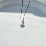 گردنبند تاج مینیمال جواهری نقره