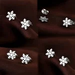 گوشواره دانه برف مینیمال آبکاری رودیوم