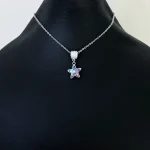 گردنبند ستاره آبی بنفش سواروفسکی جواهری نقره