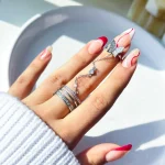 حلقه پروانه زنجیر دار جواهری قابل تنظیم آبکاری رودیوم طلایی/نقره ای