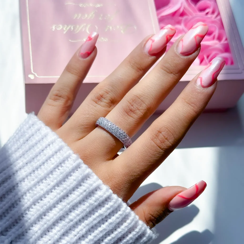 حلقه هندسی لوور جواهری آبکاری رودیوم