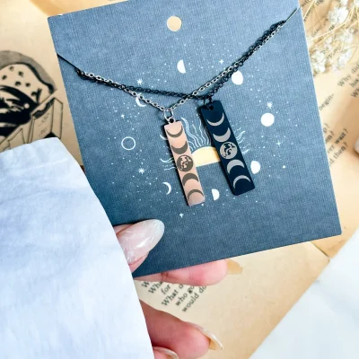 ست گردنبند تکامل ماه کاپلی استیل