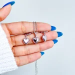 نیم ست قلب مینیمال آبکاری رودیوم