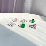 انگشتر سولیتر جواهری آبکاری رودیوم قابل تنظیم