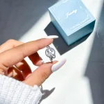 انگشتر زحل و ستاره قابل تنظیم آبکاری رودیوم کریستال زیرکونیا مخراج کاری شده