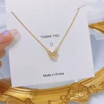 گردنبند میکی موس دیسنی مینیمال زنجیر استیل آویز آبکاری رودیوم طلایی و نقره ای کریستال زیرکونیا AAA مخراج کاری شده کارتونی