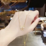 گردنبند میکی موس دیسنی مینیمال زنجیر استیل آویز آبکاری رودیوم طلایی و نقره ای کریستال زیرکونیا AAA مخراج کاری شده کارتونی