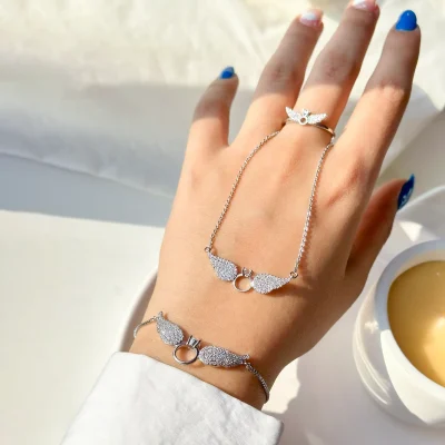 دستبند انجل آبکاری رودیوم