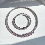 چوکر طوقی صورتی جواهری