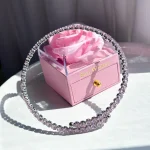 چوکر طوقی صورتی جواهری