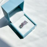 انگشتر pear کریستال صورتی قابل تنظیم