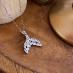 گردنبند دم وال جواهری آبکاری رودیوم