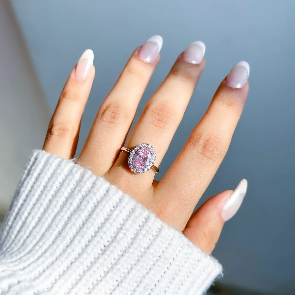 انگشتر oval جواهری قابل تنظیم