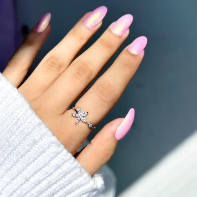 انگشتر گل مینیمال قابل تنظیم